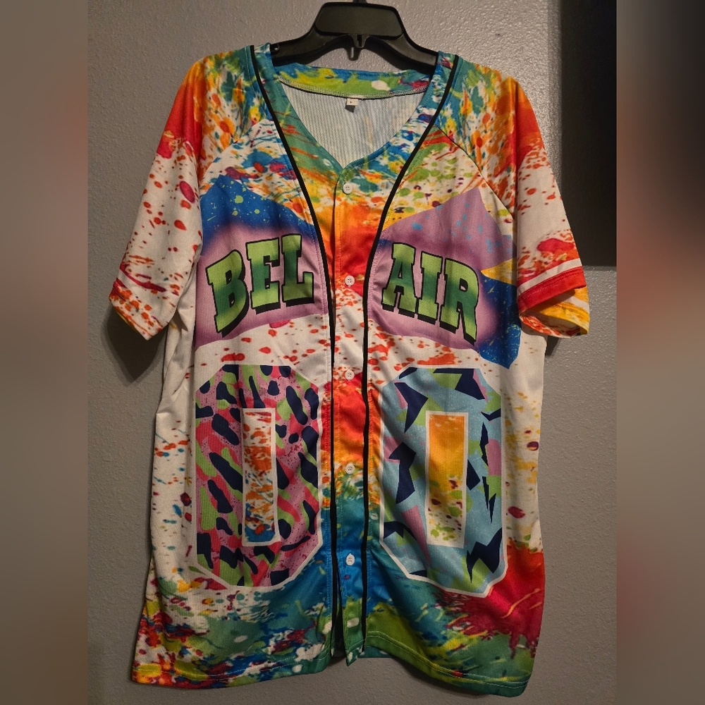 NWOT BEL AIR 90'S INSPIRED SIZE LARGE  BASEBALL JERSEY